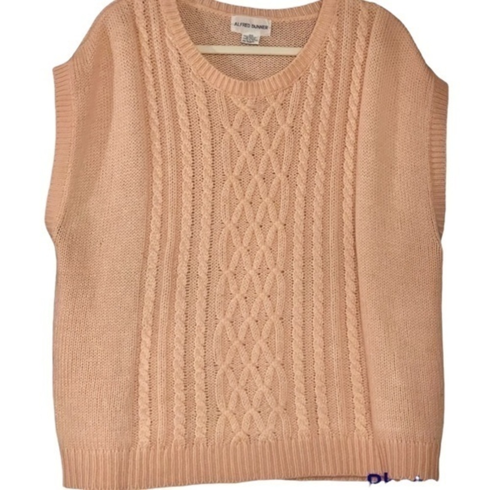 Alfred Dunner grannycore xl knit sweater vest peach coastal preppy teacher top